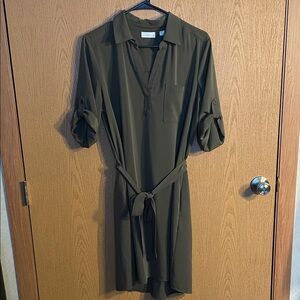 New York & Company Olive Midi Dress